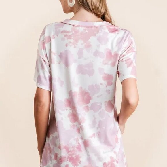 BiBi Tie Dye Print Terry Shorts With Side Pockets - Picture 13 of 16